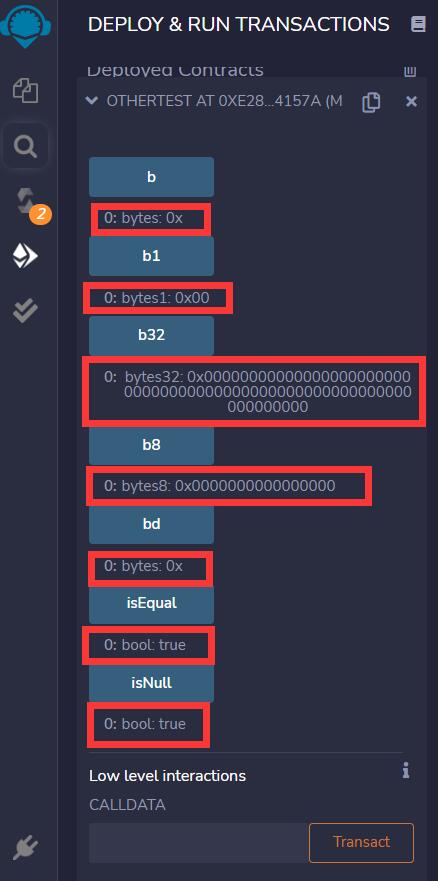 Bytes is empty check in Remix