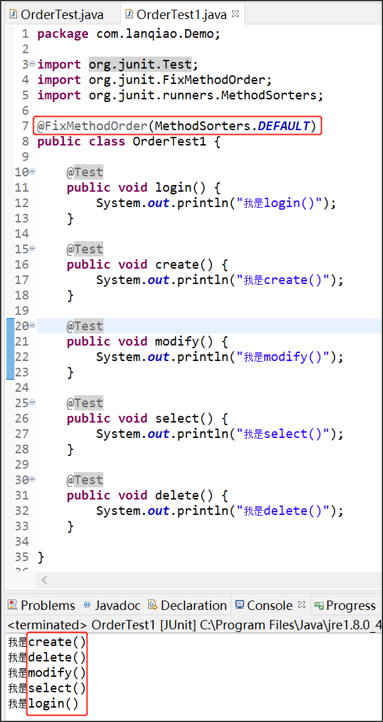 DEFAULT different order