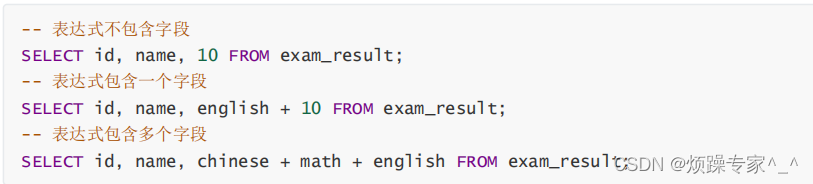Expression query example