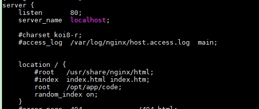 Random index configuration